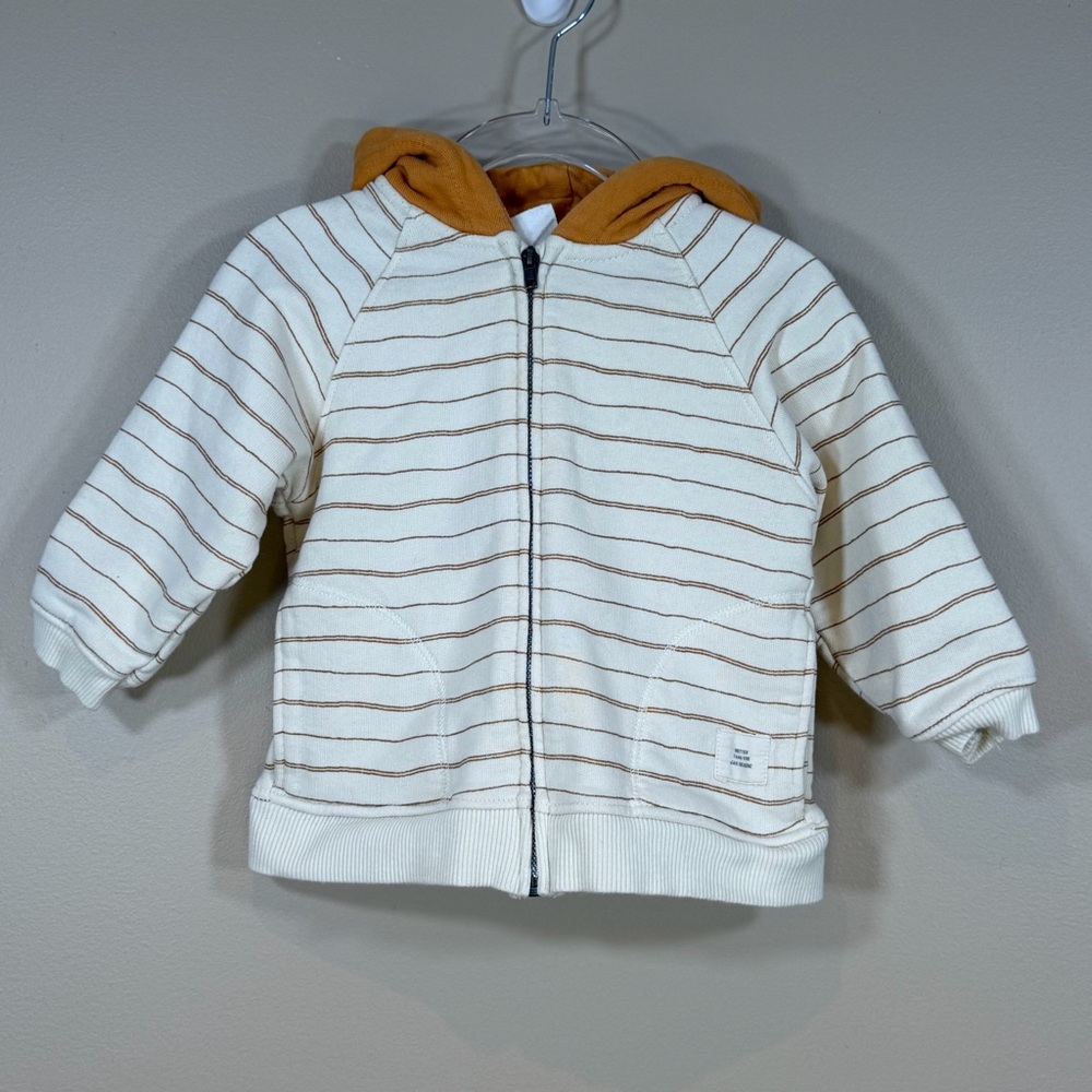 Zara Cream and Tan Striped Kids Hoodie